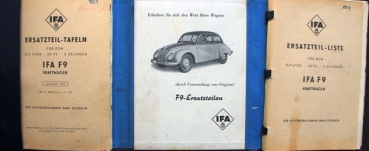 IFA F9 Personalcar 30 PS Sparepartlist 1954 in original binder (0480)